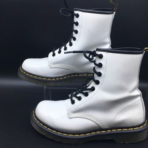 Dr. Martens 1460 Patent leather WHITE 8-Eye Boots